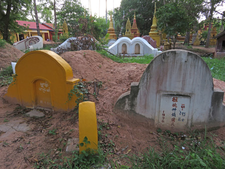 A graveyard at Wat Po Lanka in Siem Reap, Cambodia.