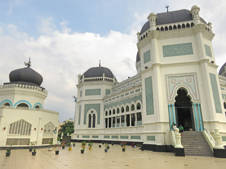 The Mesjid Raya Al Mashun in Medan, Sumatra, Indonesia.