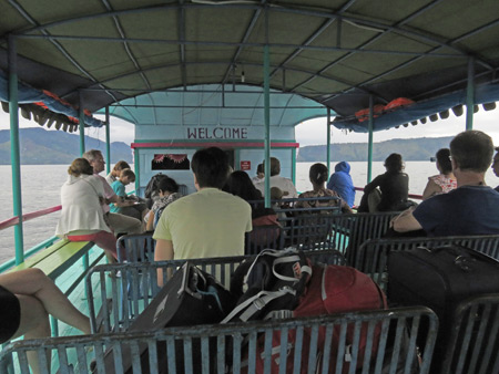 Welcome to the ferry from Tuk Tuk to Parapat, Sumatra, Indonesia.