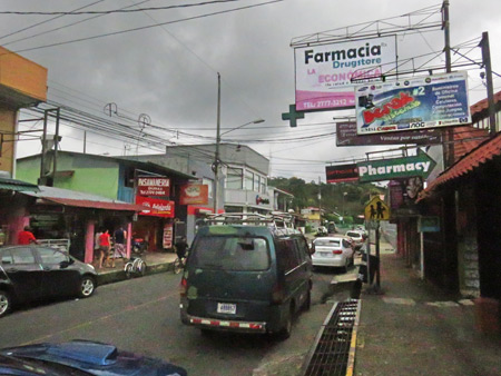 Some shops in Quepos, Costa Rica.
