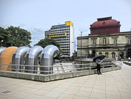 The National Theater (right) in San Jose, Costa Rica.