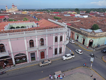 A view from the bell tower of Iglesia La Merced in Granada, Nicaragua.