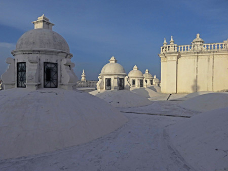 The domes on the rooftop of the Cathedral de Leon, Nicaragua.