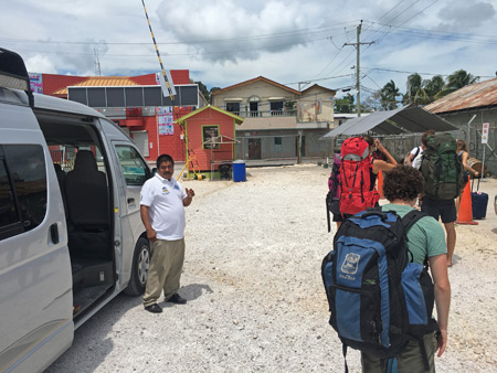 Arriving at the ferry terminal in Belize City.