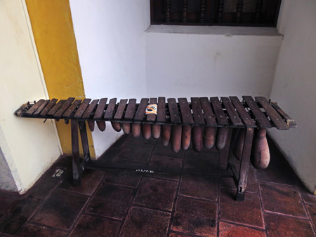 A xylophone at Museo Santiago de los Caballeros in Antigua, Guatemala.