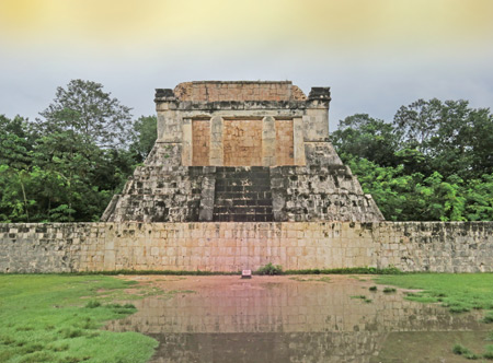 A shrine at the Great Ball Court at Chichen Itza, Yucatan, Mexico.