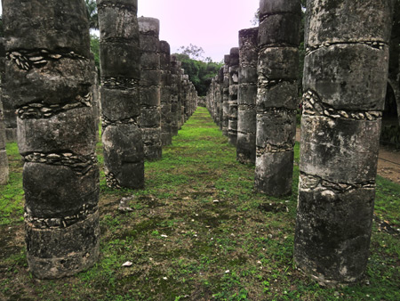 The Group of a Thousand Columns at Chichen Itza, Yucatan, Mexico.