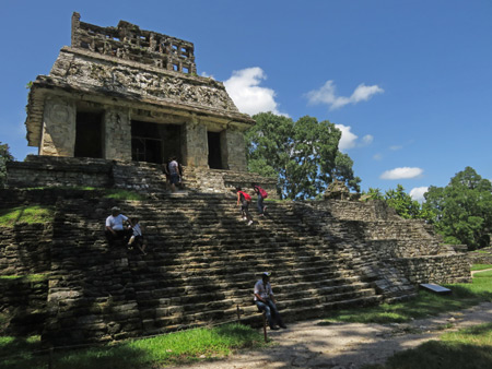 The Templo del Sol at the Palenque Ruins, Mexico.