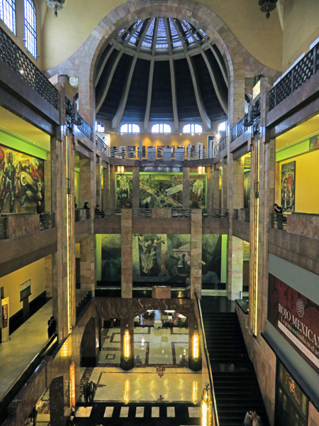 The interior of the Palacio de Bellas Artes in Mexico City, Mexico.