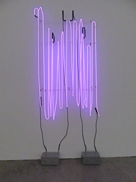Bruce Nauman, My Last Name Exaggerated Fourteen Times Vertically, (1967) at the Fundacion Proa in La Boca, Buenos Aires, Argentina.