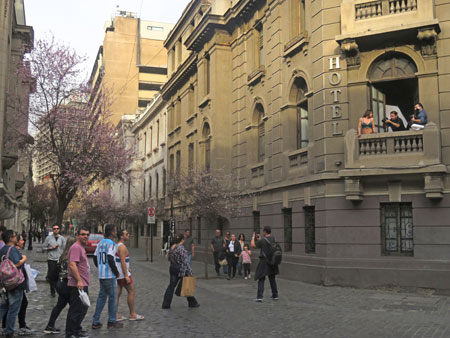 At the intersection of Calle Paris and Calle Londres in Santiago, Chile.