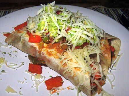 I ordered a burrito, but received tacos instead at the Jardin del Inca in Copacabana, Bolivia.