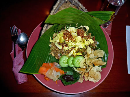 My meal at The Three Monkeys in Ubud, Bali.