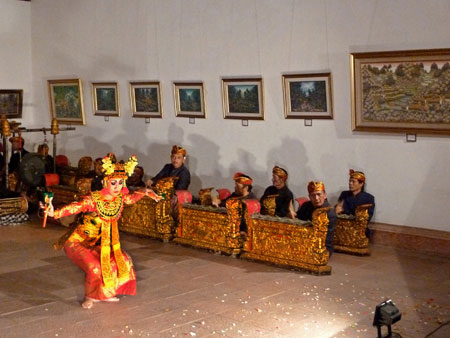 The Legong Lasem dance at ARMA in Ubud, Bali.