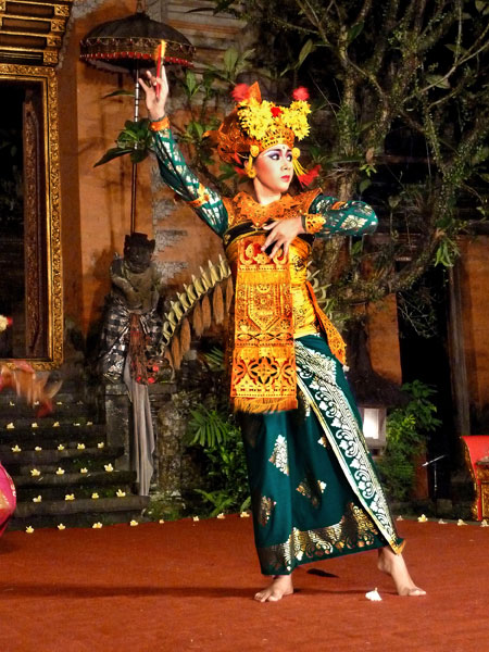 Legong dance at the Ubud Palace in Ubud, Bali.