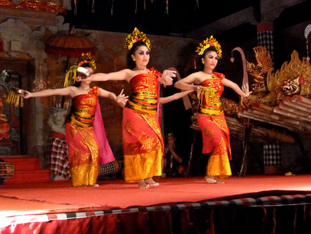 The Panyembrana dance in Bentuyung village, Bali.