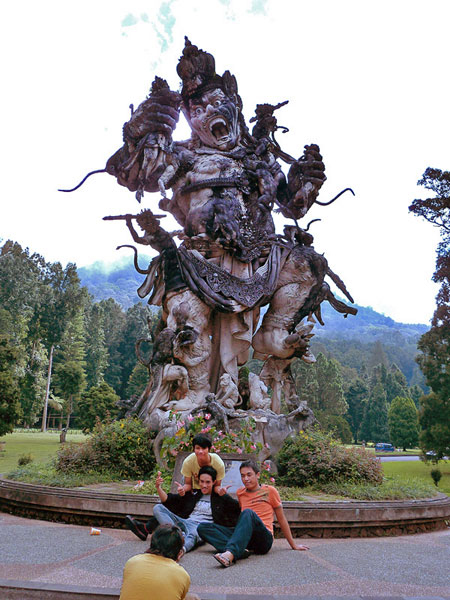 The Statue of Mayhem. Bali Botanical Gardens in Candikuning, Bali.