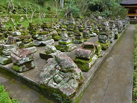A stone garden at Goa Gajah, Bali.