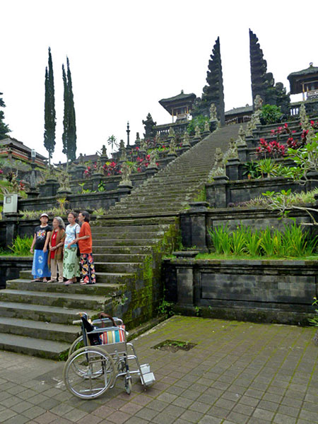 It's a long way to the top of Pura Penataran Agung in Bali.
