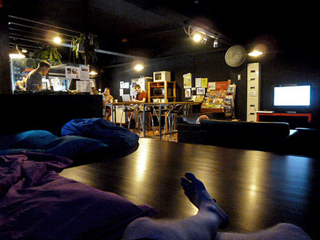 The chill out area at the Inn Crowd hostel in Little India, Singapore.
