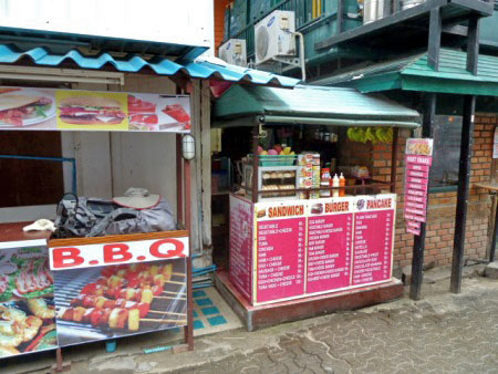 Aoi's food stall on Ko Phi Phi Don, Thailand.
