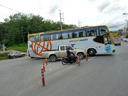 Oops! All lined up in a fender bender outside of Patong, Phuket, Thailand.