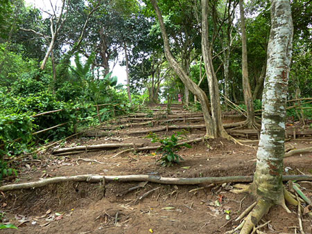 Further up the rustic dirt stairs at Laem Singh, Phuket, Thailand.