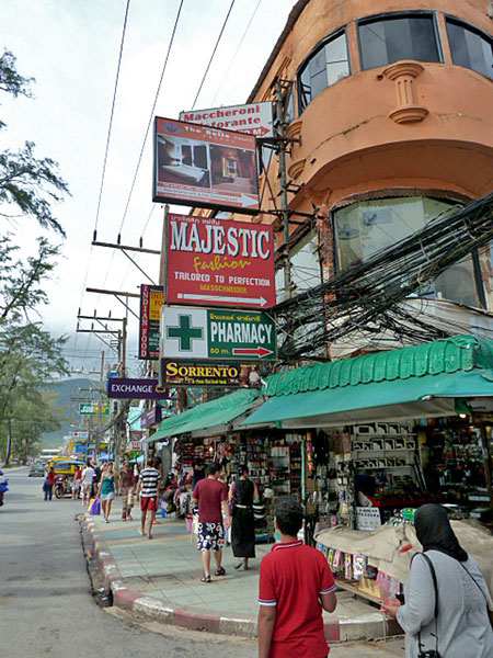 Just your average sign-filled corner in Patong, Phuket, Thailand.