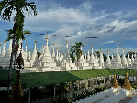 Just one part of the massive stupa field at Sandamuni Pagoda in Mandalay, Myanmar.