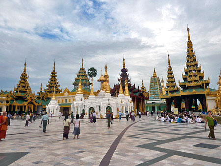 This is just a small area of Shwedagon Pagoda in Yangon, Myanmar.