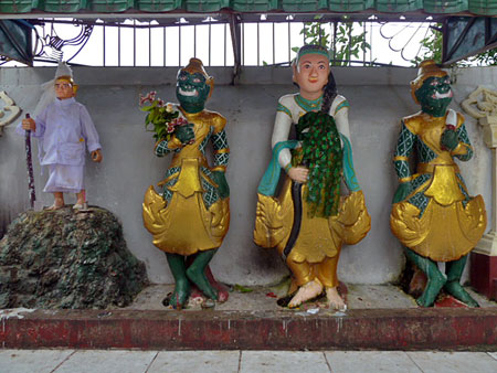 Some fruitful characters at Shwedagon Pagoda in Yangon, Myanmar.