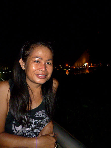 A lady named Pim who also befriended me in Santichaiprakarn Park on the Chao Phraya river in Bangkok, Thailand.