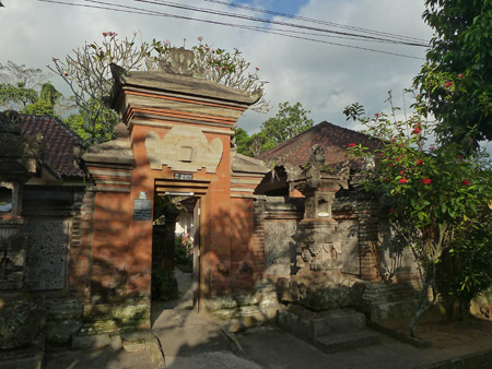 A family compound gate in Peliatan, Bali, Indonesia.