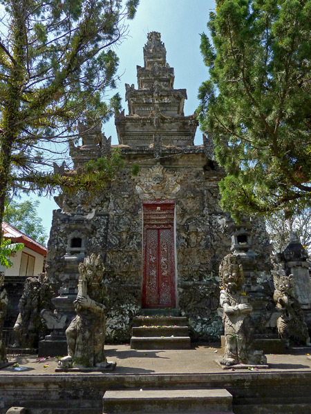 A Balinese Hindu temple gate in Sawan, Bali, Indonesia.