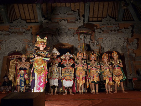 Sekaa Gong Jaya Swara at Ubud Palace in Ubud, Bali, Indonesia.