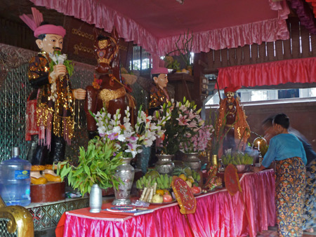 A shrine for the Taungbyone brothers at the Nat Pwe in Taungbyone, Myanmar.
