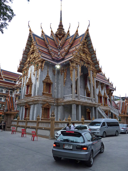 A gigantic Buddhist temple somewhere in Bangkok, Thailand.