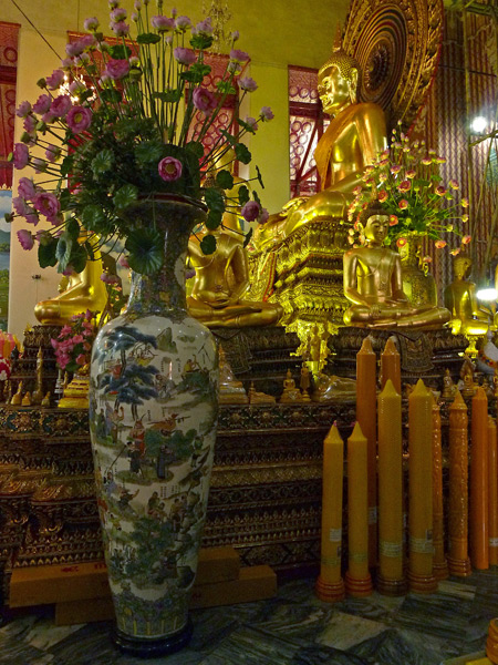 The large Buddha image at Wat Chanasongkhram in Banglamphu, Bangkok, Thailand.