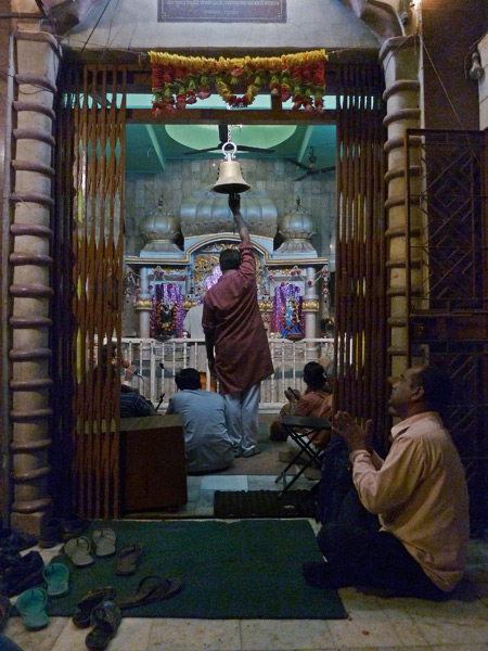 A Hindu jam session goes down at Bhawani temple in Paharganj, Delhi, India.