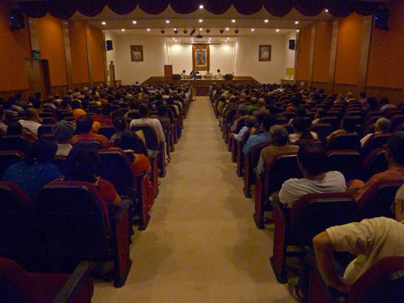 Ramakrishna Mission auditorium in Paharganj, Delhi, India.