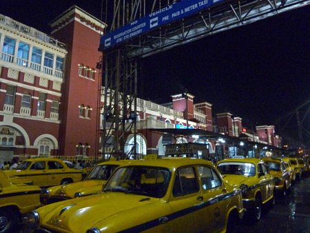 Howrah train station in Kolkata, India.