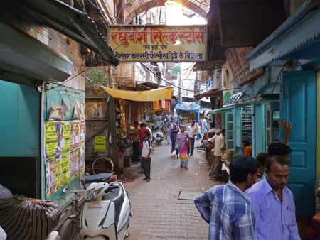 Another picturesque back lane in Varanasi, India.