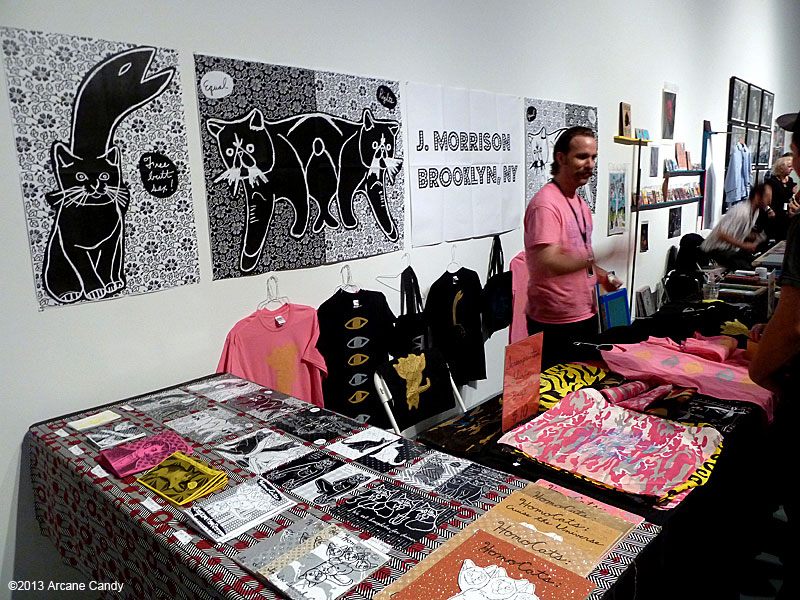 J. Morrison silk-screens stuff at Printed Matter's LA Art Book Fair at the Geffen Contemporary at MOCA on February 3, 2013.