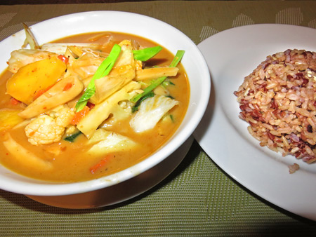 Red Curry at May Kaidee's in Banglamphu, Bangkok, Thailand.