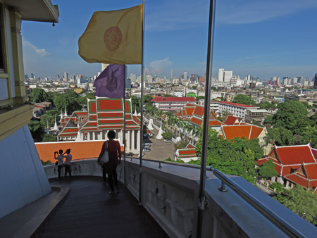 A view of a small part of Bangkok from atop the Golden Mount in Phra Nakhon, Bangkok, Thailand.
