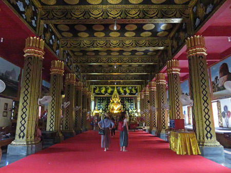 A gorgeous interior at Wat Sareerikkatart Sirirak in Chiang Mai, Thailand.