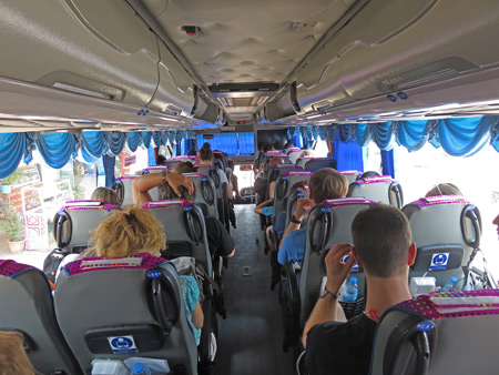 On the bus from Bangkok, Thailand to Siem Reap, Cambodia.