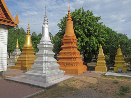 A bunch of chedis at Wat Bo in Siem Reap, Cambodia.