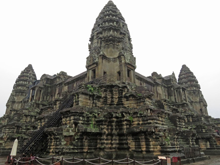 A dreary day at Angkor Wat in Siem Reap, Cambodia.