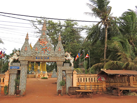The front gate at Wat Svay in Siem Reap, Cambodia.